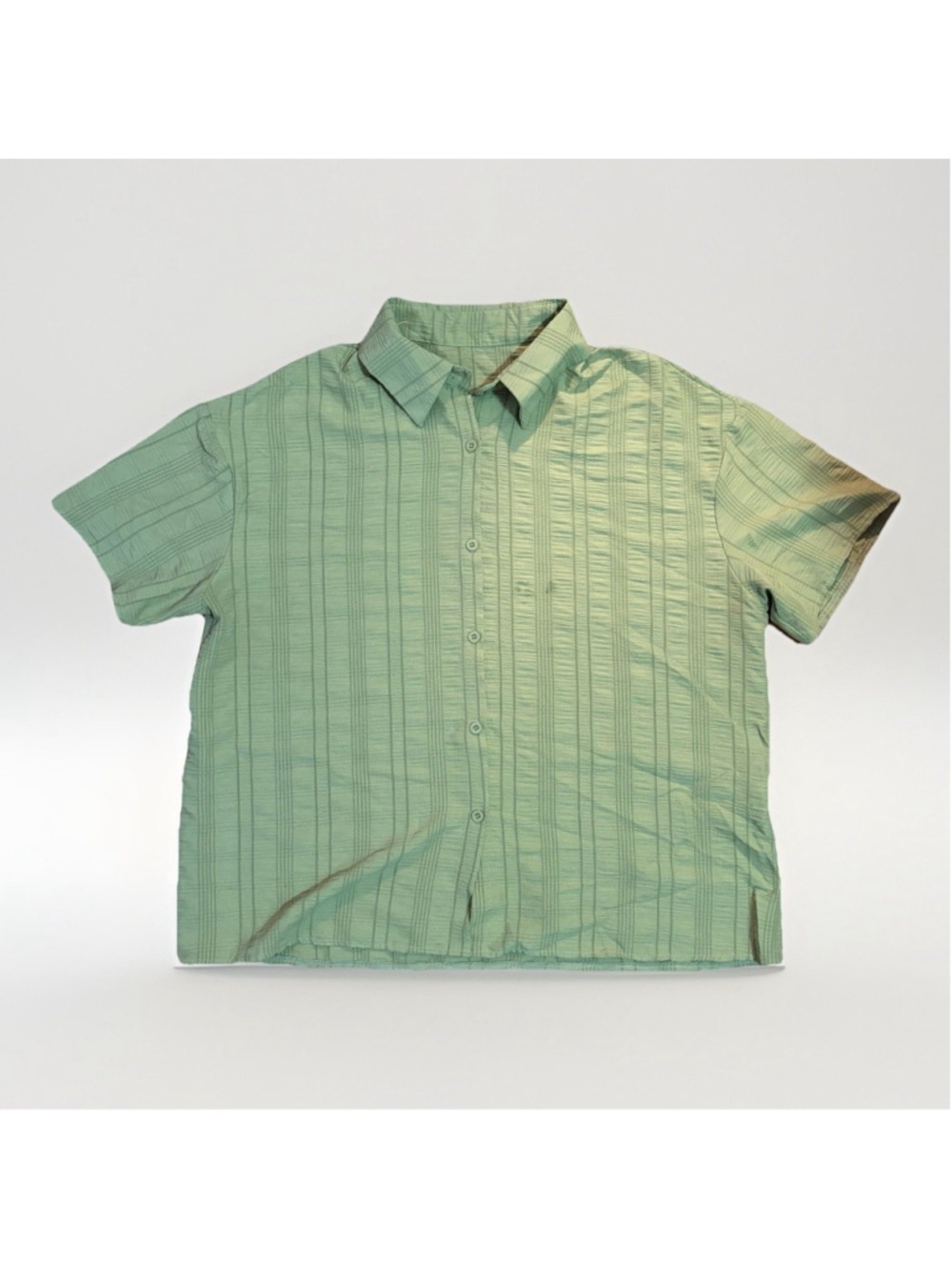 3 for $20 ✨ SHEIN Curve Textured Olive Green Button-Up Shirt - Size 0XL